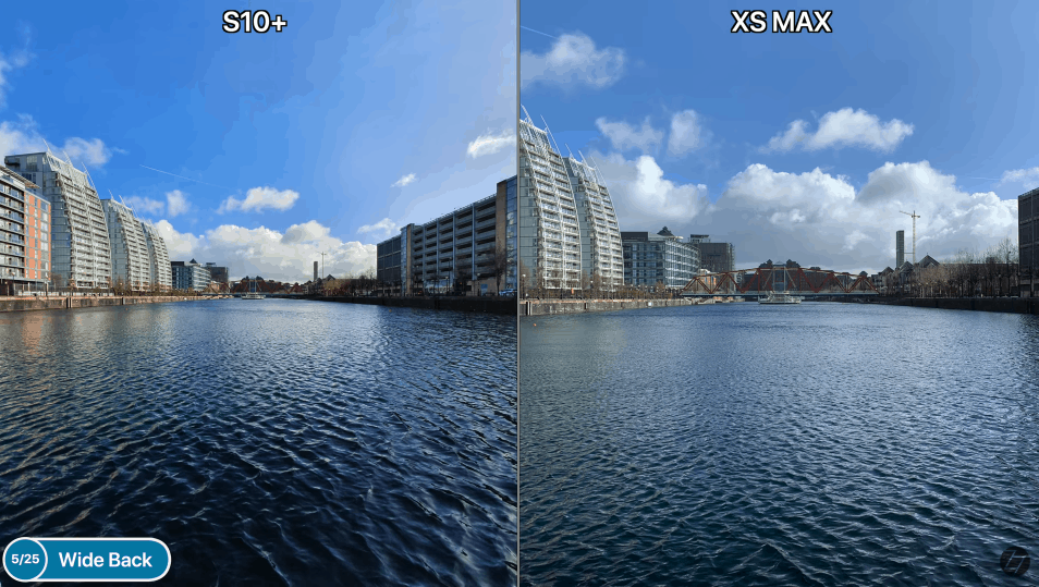 เปรียบเทียบภาพถ่าย Samsung Galaxy S10 Plus และ iPhone XS Max มุมกว้าง ultrawide