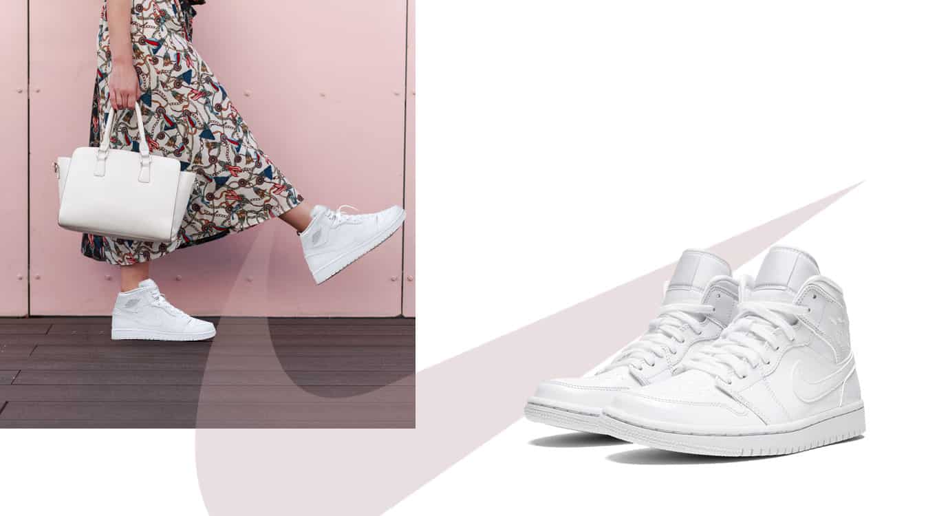 ราคารองเท้าไนกี้ผู้หญิง-Air-Jordan-1-Mid-white