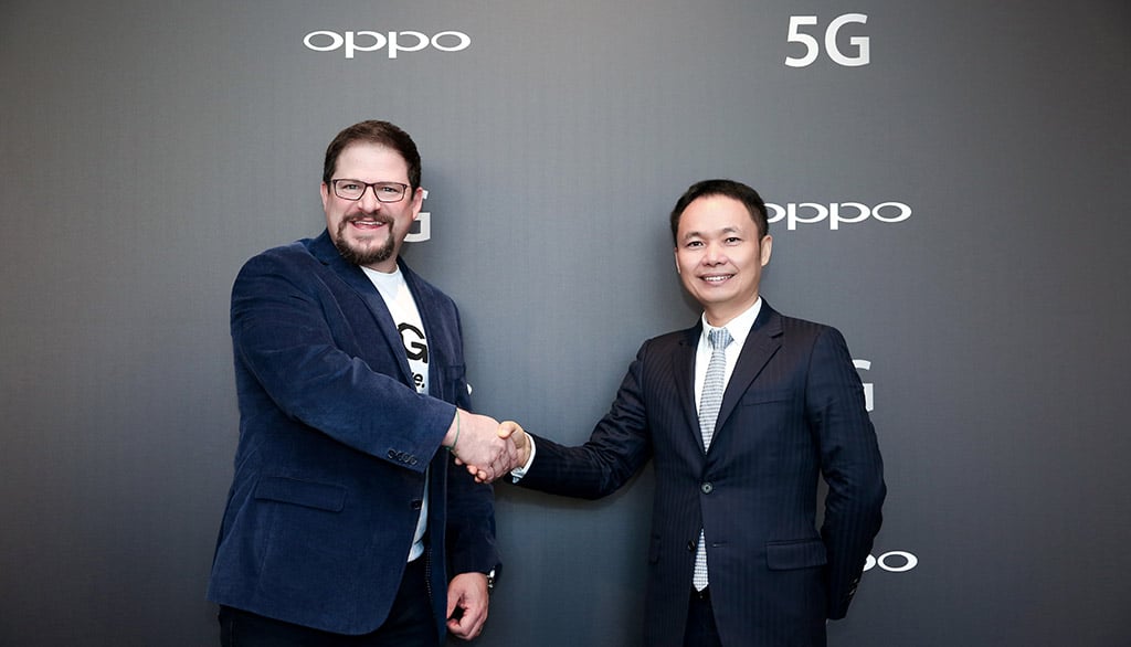 Oppo CEO Chen Mingyong จับมือกับ ประธาน Qualcomm