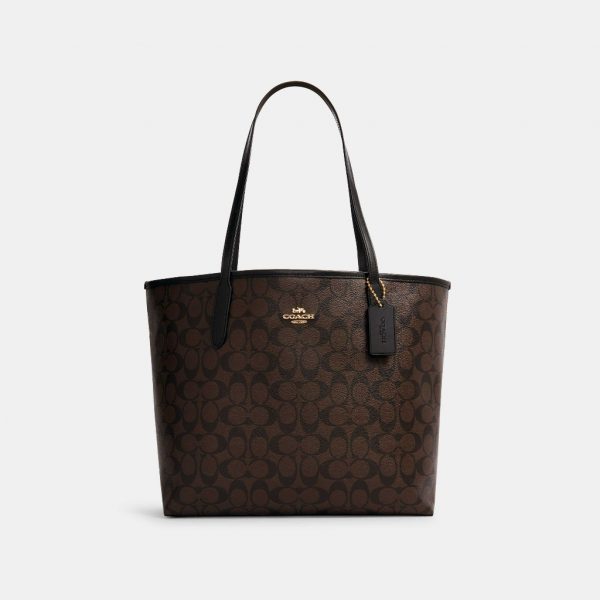 กระเป๋า Coach 5696 City Tote In Signature Canvas