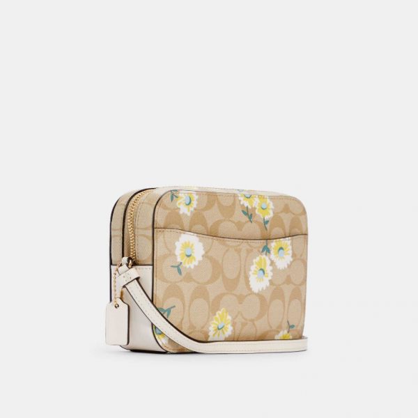 กระเป๋า Coach C3354 Mini Camera Bag In Signature Canvas With Daisy Print