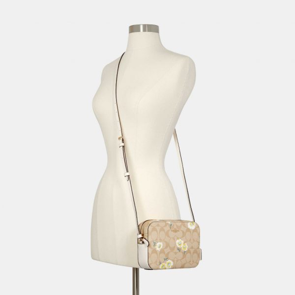 กระเป๋า Coach C3354 Mini Camera Bag In Signature Canvas With Daisy Print