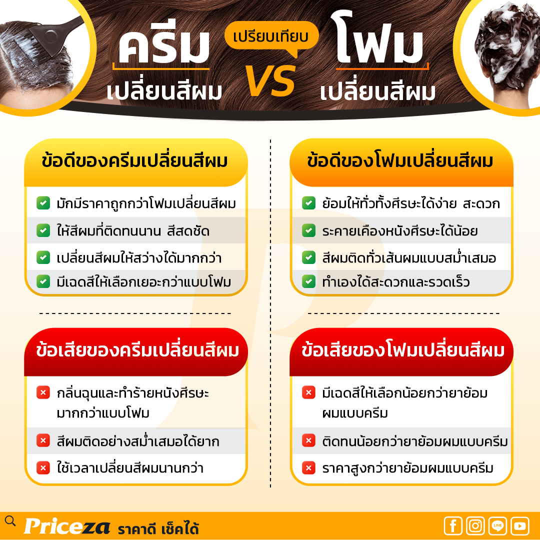 ยาย้อมผมยี่ห้อไหนดี