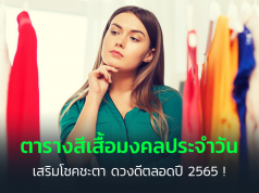 ตารางสีเสื้อมงคล
