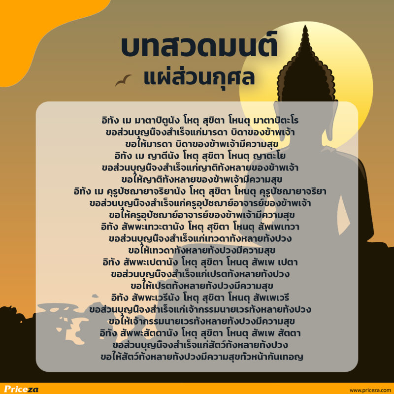 บทสวดมนต์แผ่ส่วนกุศล