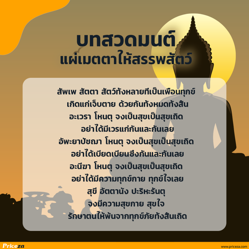 บทสวดมนต์แผ่เมตตาให้สรรพสัตว์