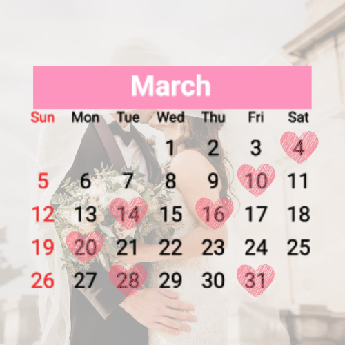 ฤกษ์แต่งงานปี 2566 เดือนมีนาคม